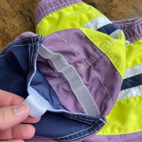 Like New Mini Boden Star Adventure Swim Trunks Size 7/8 Purple Yellow - Picture 4 of 4